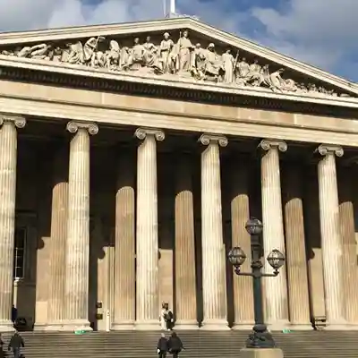 Galleries & Museums The Greek revival facade of the British Museum.