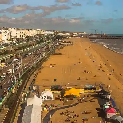 Aerial view of the beach.