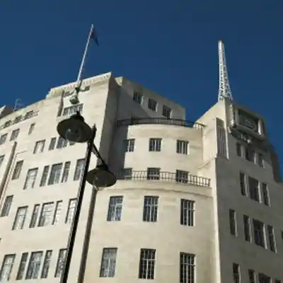 Art deco styled exterior of the building.