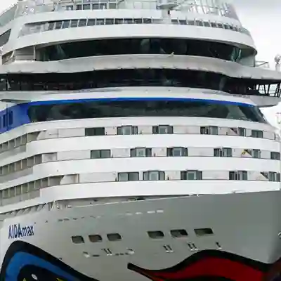 Cruise Large ship in port.