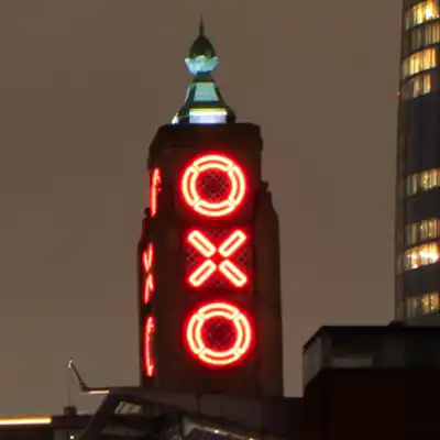 Illuminated at night.