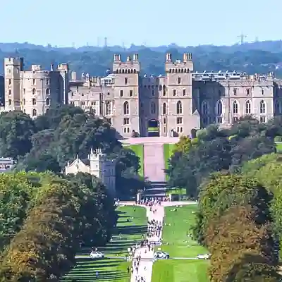 Royal Windsor Aerial view of the castle and park.
