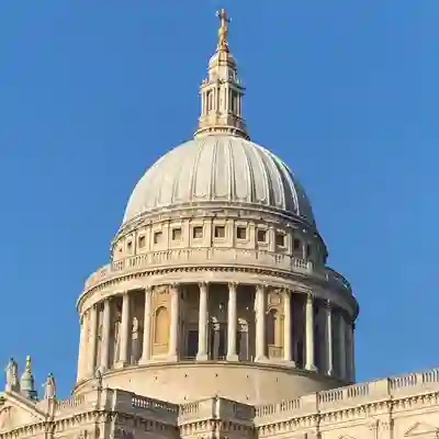 The imposing dome against a clear blue sky.