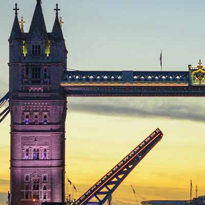 Victorian tower with raised bascule.