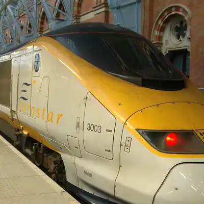 Train Eurostar train at the platform.
