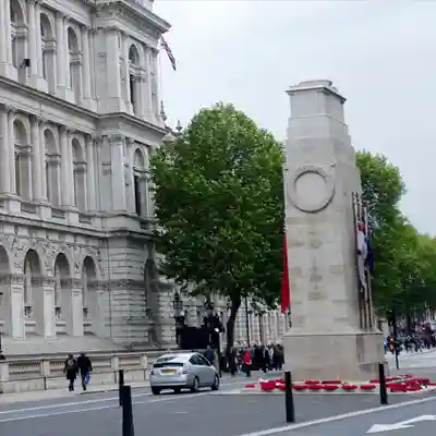 The Cenotaph and government buildings.