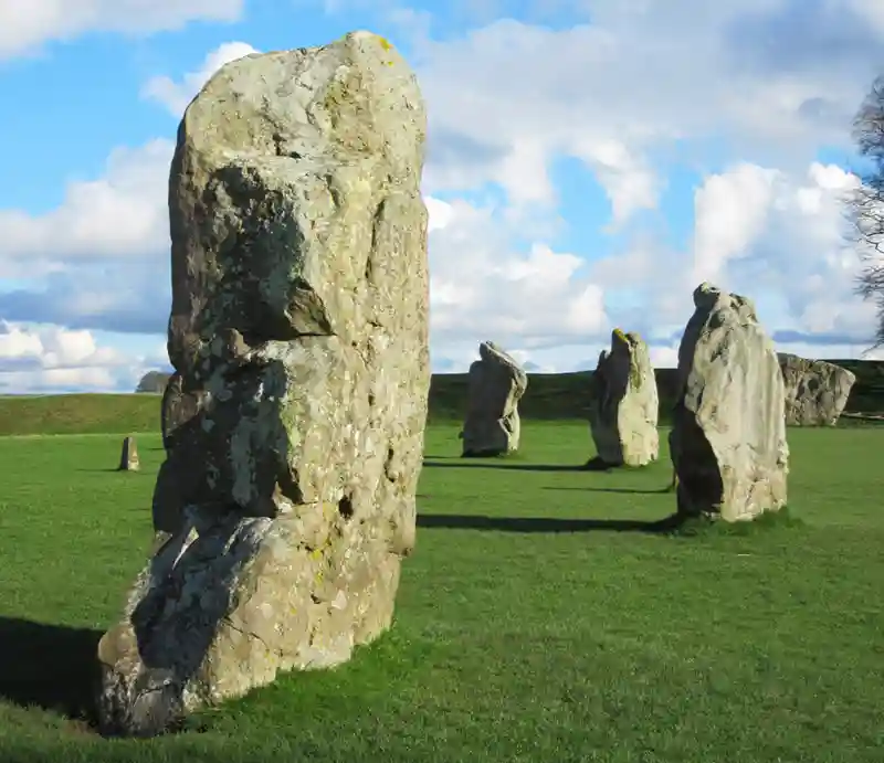 Avebury The standing stones forming an arc.