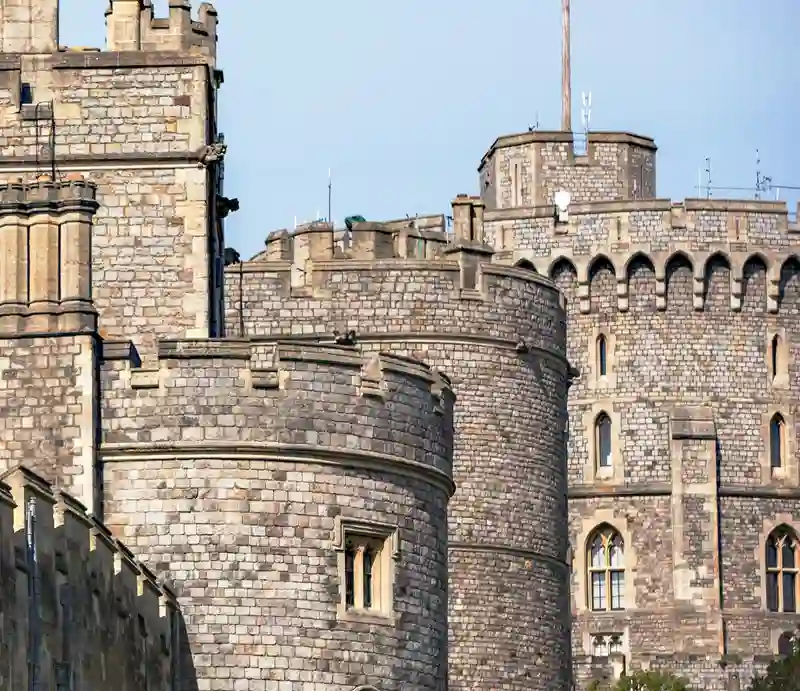 Exterior buildings including the Round Tower.