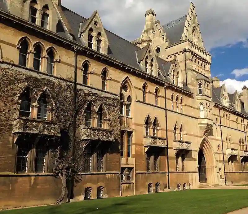 Christchurch College Oxford Exterior bathed in sunlight.