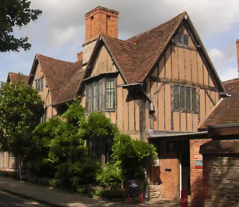 Hall Timber framed and red tiled house.