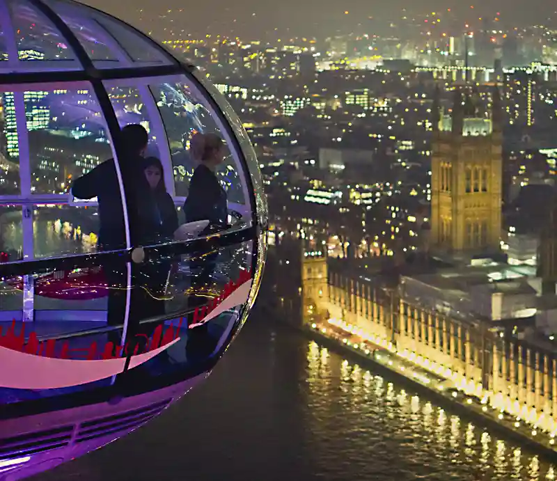 Looking down at the Houses of Parliament from one of the pods.