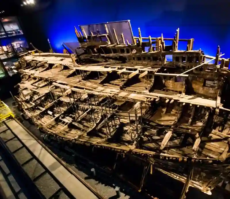 The timber structure of the wreck.