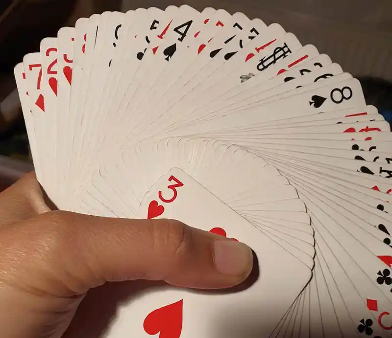 Playing cards Playing cards fanned out in a flourish.