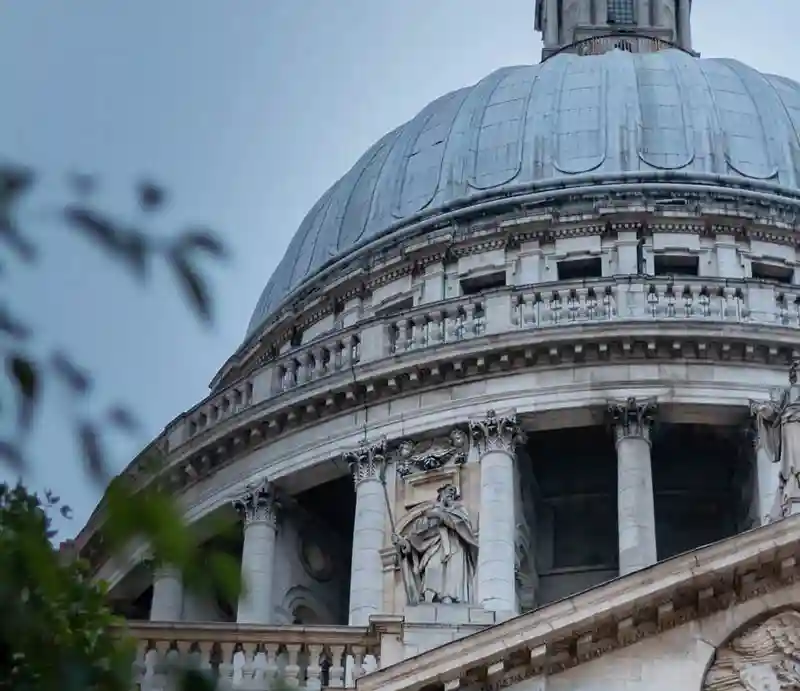 St Paul Looking up at the imposing dome from street level.