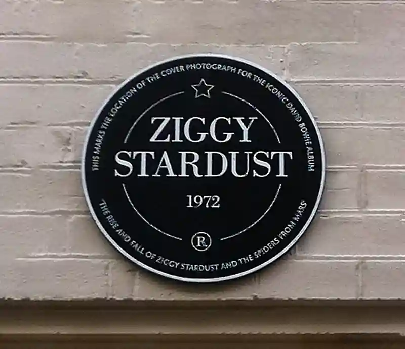 Ziggy Stardust plaque Black plaque dated 1972.