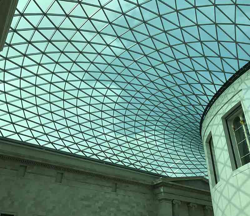 The glass roof of the Great Court.