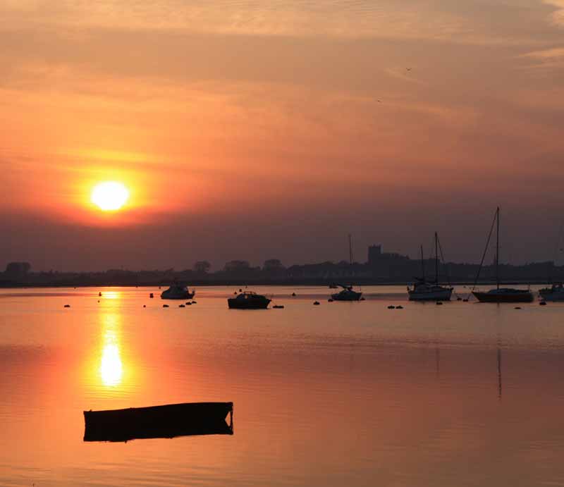 Christchurch The harbour at sunset.