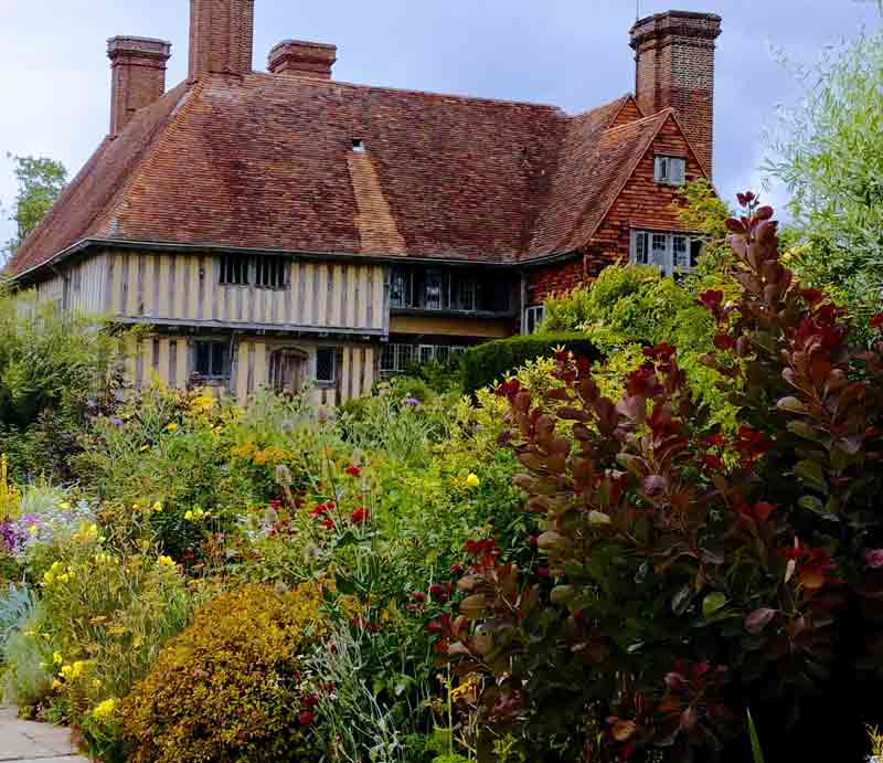 The house and gardens.