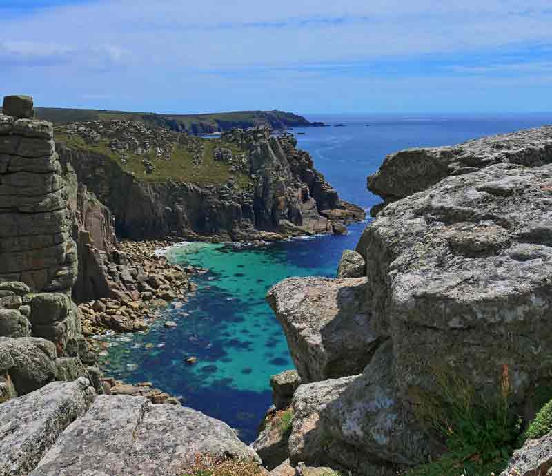 Cornwall Tour The rugged coastline of Lands End.