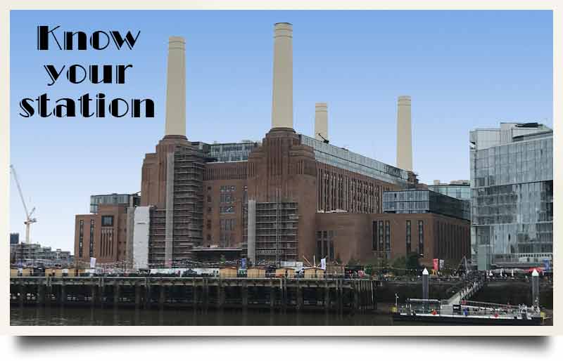 Art deco style architecture with caption 'Know your station'.