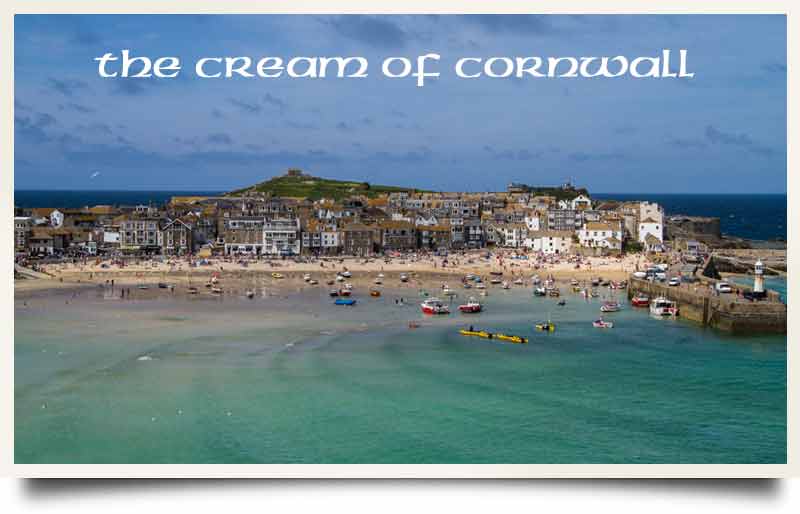 Cornwall tours postcard St Ives seaside town with caption 'The cream of Cornwall'.