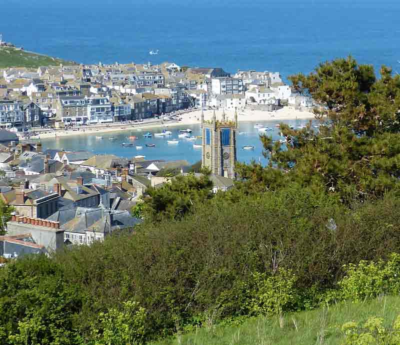 St. Ives The town and coast from above.