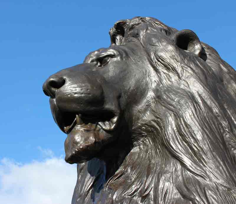 Trafalgar Square lion Bronze statue by Edwin Landseer.